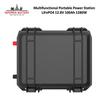 Load image into Gallery viewer, HiPOWER suitcase type portable power station 1280W Lifepo4 battery bank 12.8V 100Ah