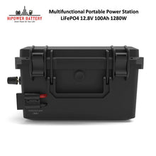 Load image into Gallery viewer, HiPOWER suitcase type portable power station 1280W Lifepo4 battery bank 12.8V 100Ah