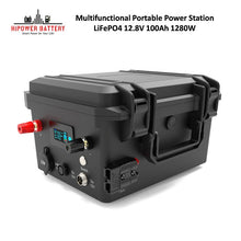 Load image into Gallery viewer, HiPOWER suitcase type portable power station 1280W Lifepo4 battery bank 12.8V 100Ah
